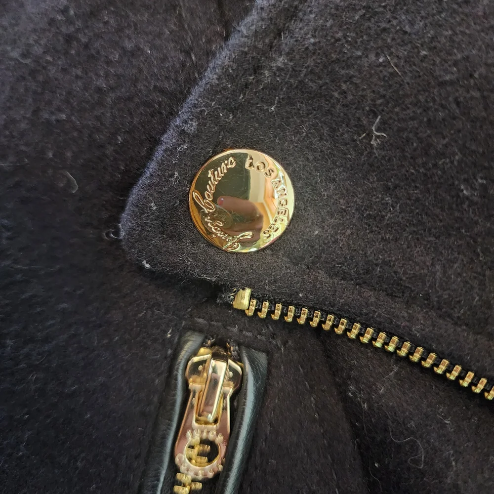 Vintage Juicy Couture Wool Melton Pea Coat Women's XS Goth EMO Classic Bougie